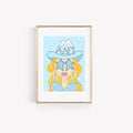 5x7 ADPi Blue Funky Cowgirl